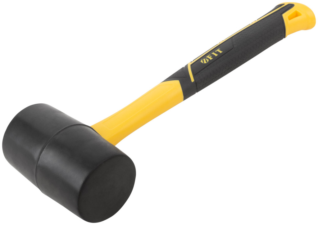 Киянка резиновая 0,45кг черная фибергласс. рукоятка 60мм усиленная пластиком FIT (ФИТ) (45513)