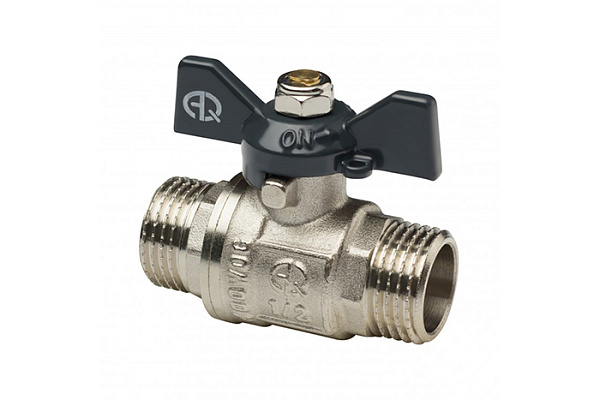 Кран шаровой для воды 3/4" НР-НР бабочка латунный (02337)