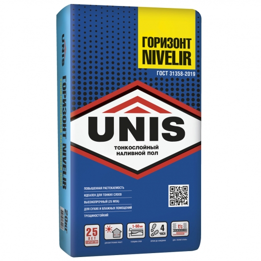 Юнис Горизонт финишный НИВЕЛИР наливной пол 20кг (1-50мм слой нанесения)