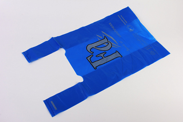 Пакет-майка синий,чёрный ПНД сверхпрочный 32х18х57см