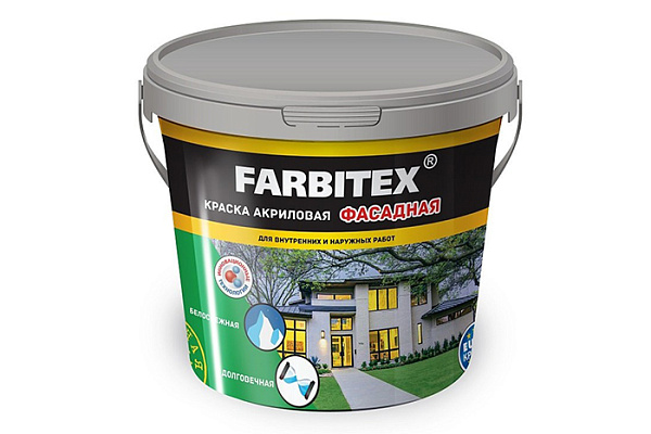 Краска в/д FARBITEX (Фарбитекс) фасадная 6кг